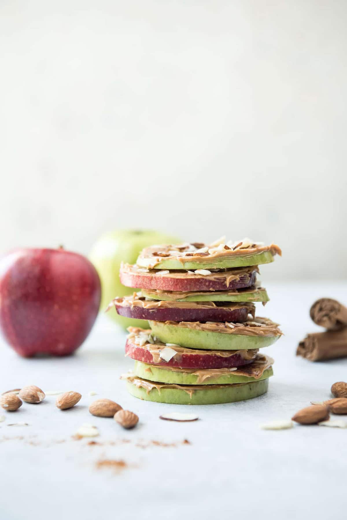 Gluten Free Snack Ideas - Cinnamon Apple Rounds with Peanut Butter