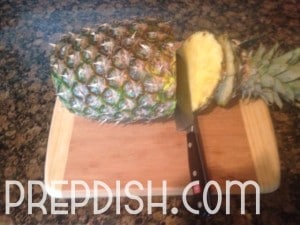 Easiest Way to Cut Pineapple - First slice of the pinapple