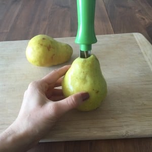 pear, corer