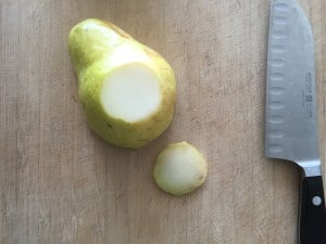 pear, cut base