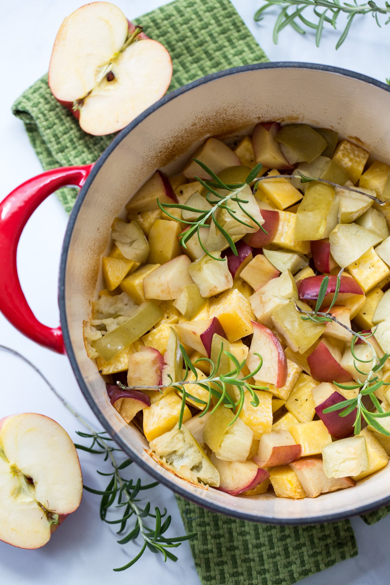 One Pot Dinner Roasted Pork with Apples & Rutabaga