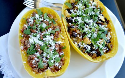 Paleo Spaghetti Squash Boats with Smoky Bison