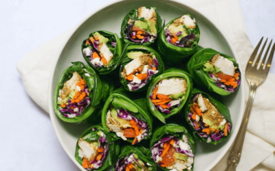 Prep Ahead Lunch: Pecan Crusted Chicken Collard Wraps