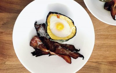 Eggs Baked in Acorn Squash with Bacon