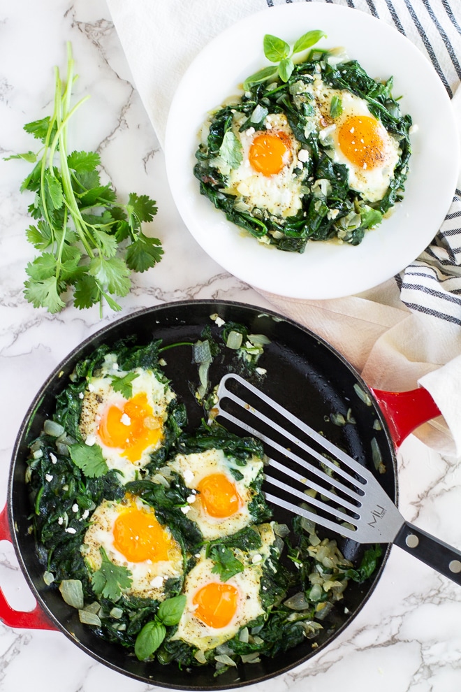 Green Shakshuka Recipe - with Feta and Fresh Herbs
