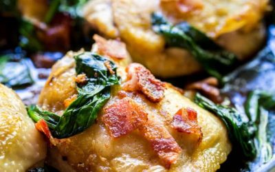 Garlic Butter Chicken w/ Spinach & Bacon