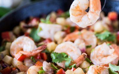 Mexican Jicama Shrimp Saute