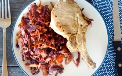 Lemon-Parsley Pork Chops with Cabbage & Apples