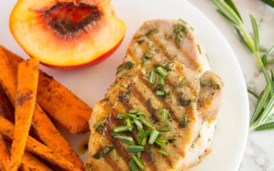 Grilled Rosemary Pork Chops & Grilled Nectarines