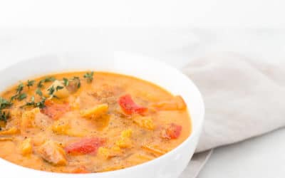 Red Pepper Soup w/ Sweet Potatoes