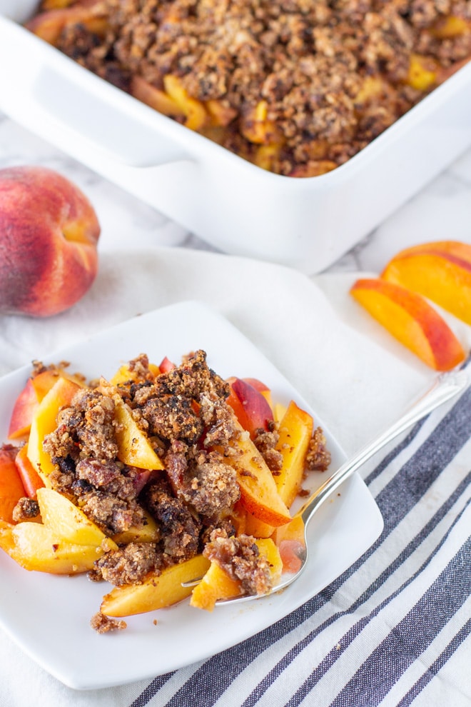 Paleo Peach Cobbler - A Simple & Healthy Summer Dessert!