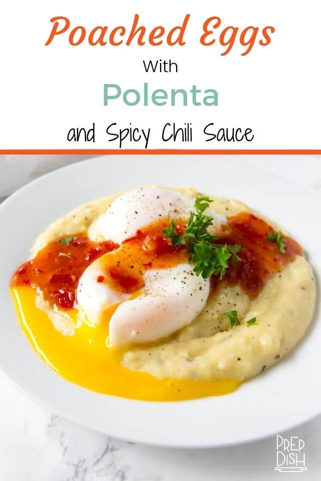 Poached Eggs with Polenta and Spicy Chili Sauce