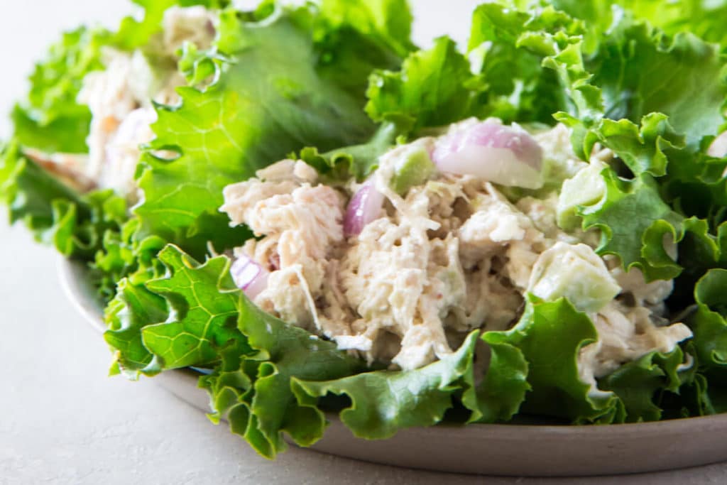 Chicken Salad Lettuce Wraps for Easy Chicken Meal Prep