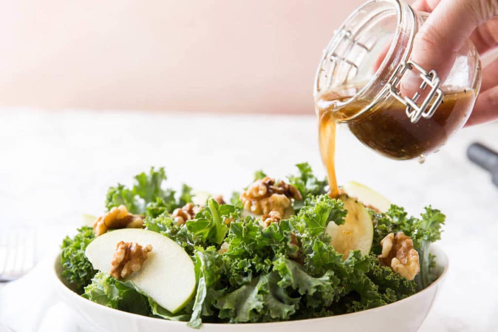 Winter Kale Salad with Apples and Walnuts