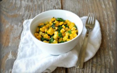 Herbed Corn & Kale – The Best Frozen Kale Recipe!