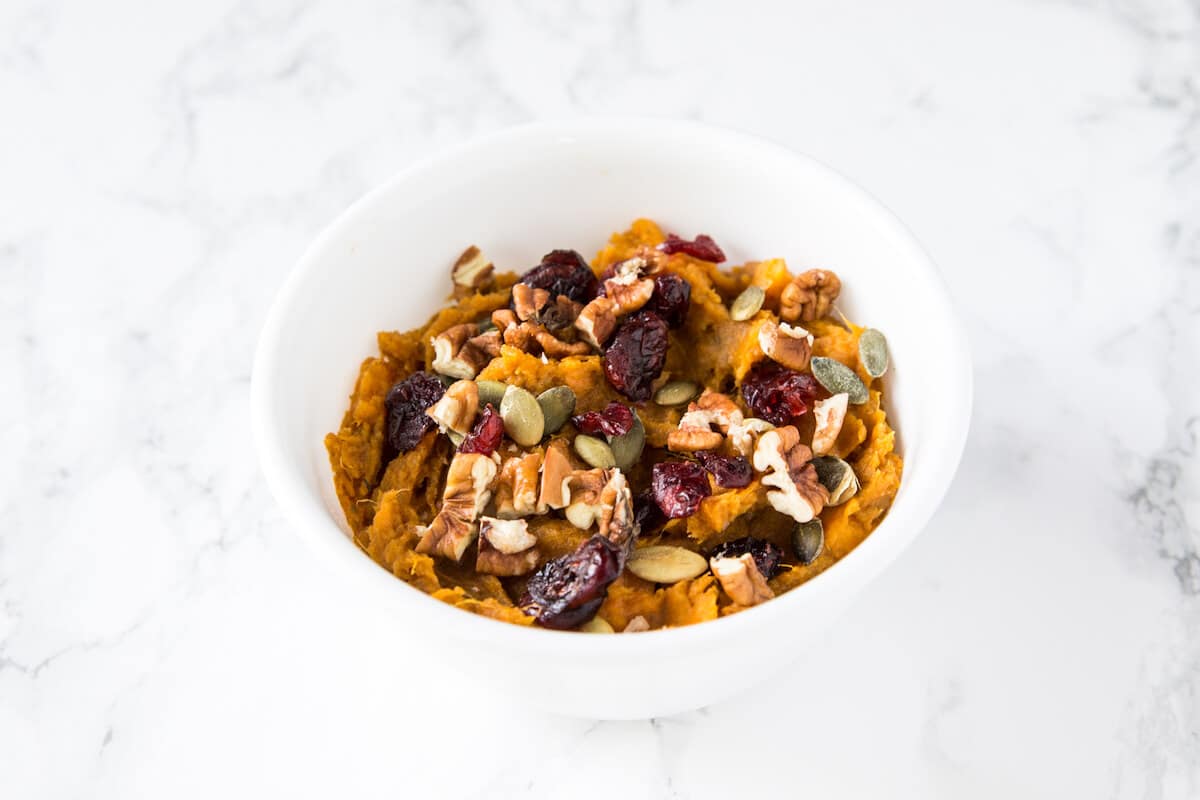 Sweet Potato Breakfast Bowls with Pecans & Cranberries