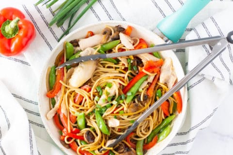 Easy Chicken Lo Mein - with Gluten Free Variation!