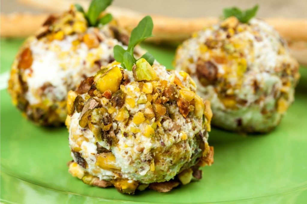 Goat Cheese Balls with Grapes and Pistachios