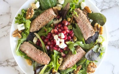 Grilled Steak Salad Recipe w/ Blue Cheese & Pomegranate (GF & Keto!)