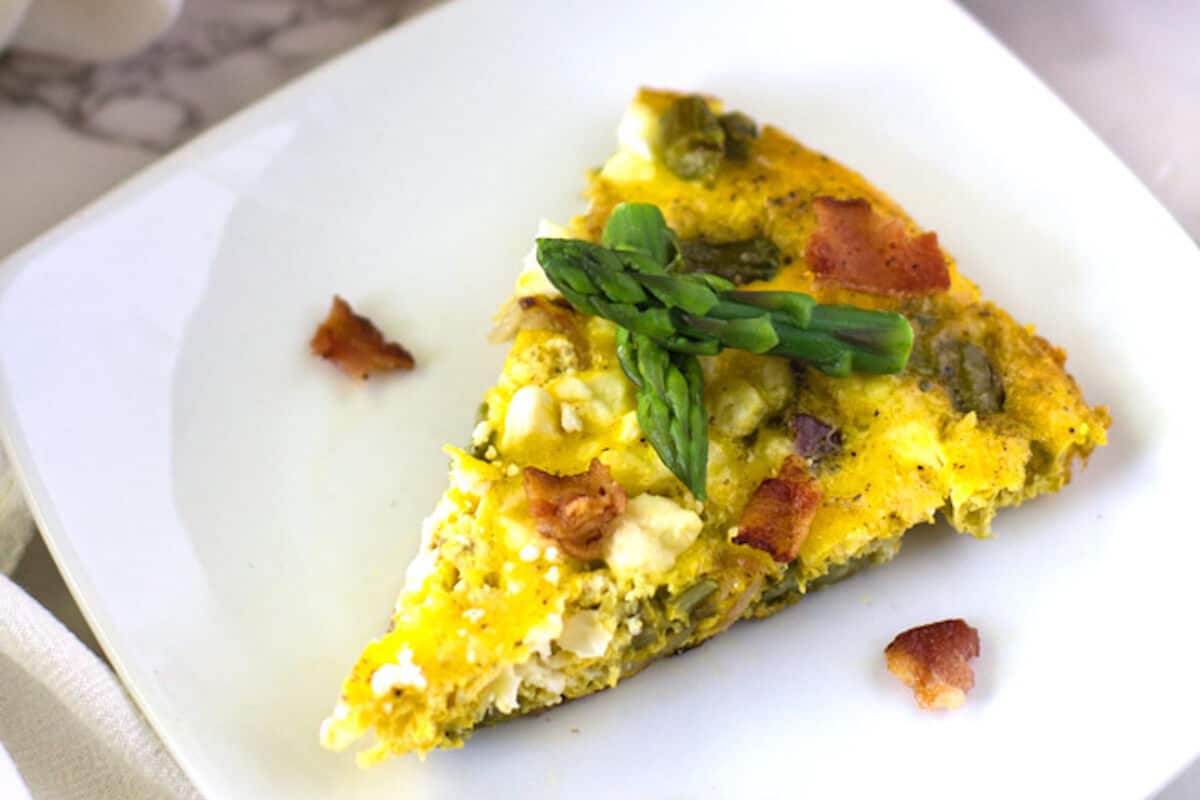 Asparagus, Bacon & Feta Spring Frittata - Gluten Free!