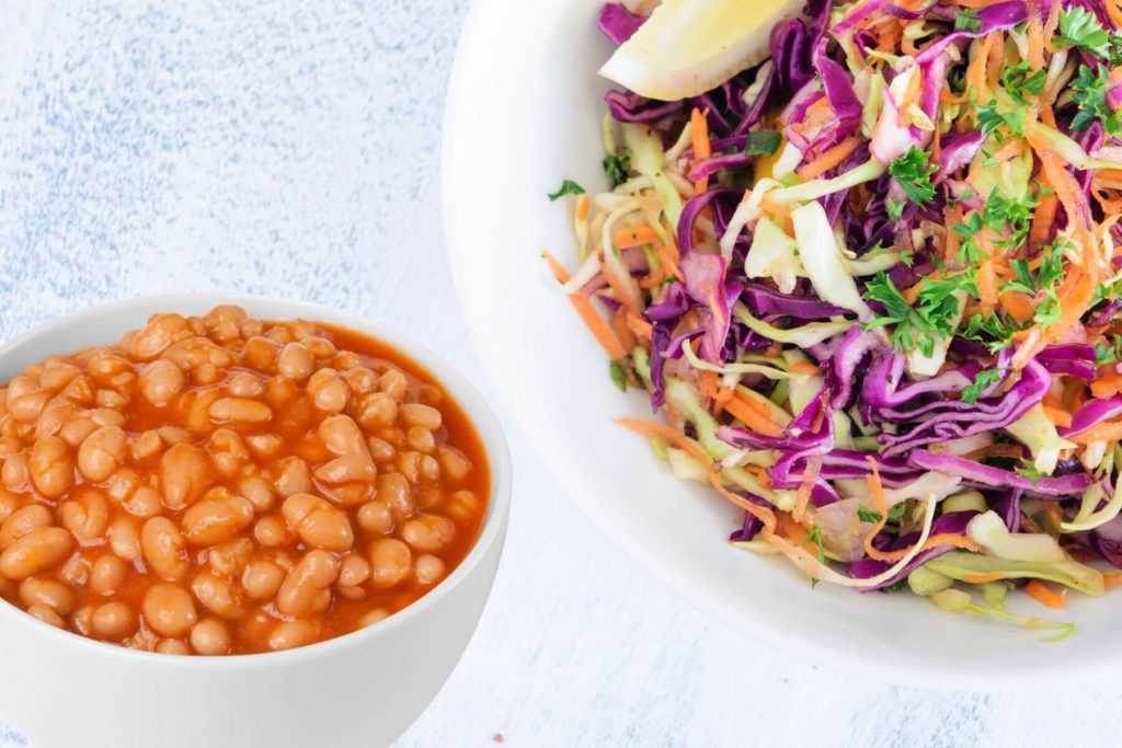 Healthy Baked Beans and Coleslaw Gluten Free Sildes