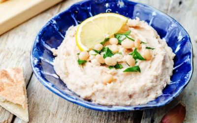 White Bean Hummus Recipe w/ Balsamic and Basil