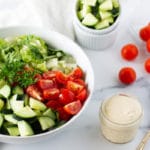 Middle Eastern Salad Recipe with Homemade Tahini Sauce