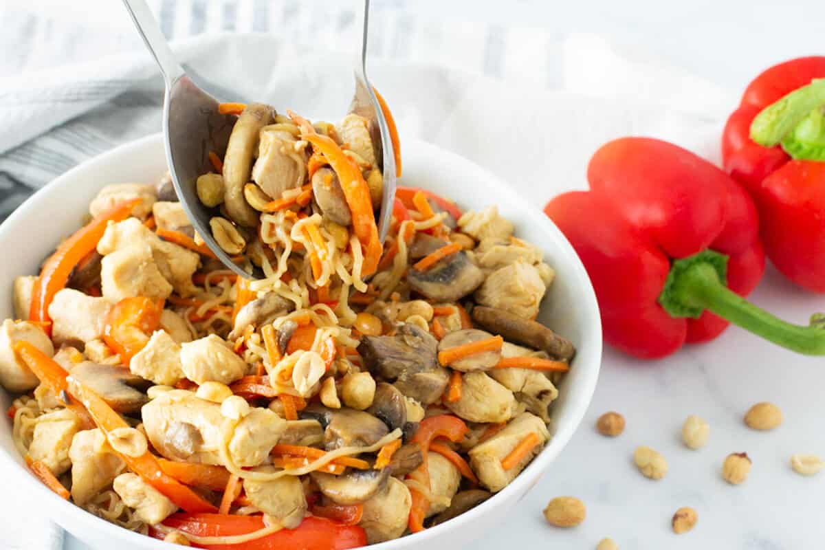 Chicken Stir Fry with Peanut Sauce - Weeknight Dinner Recipe!