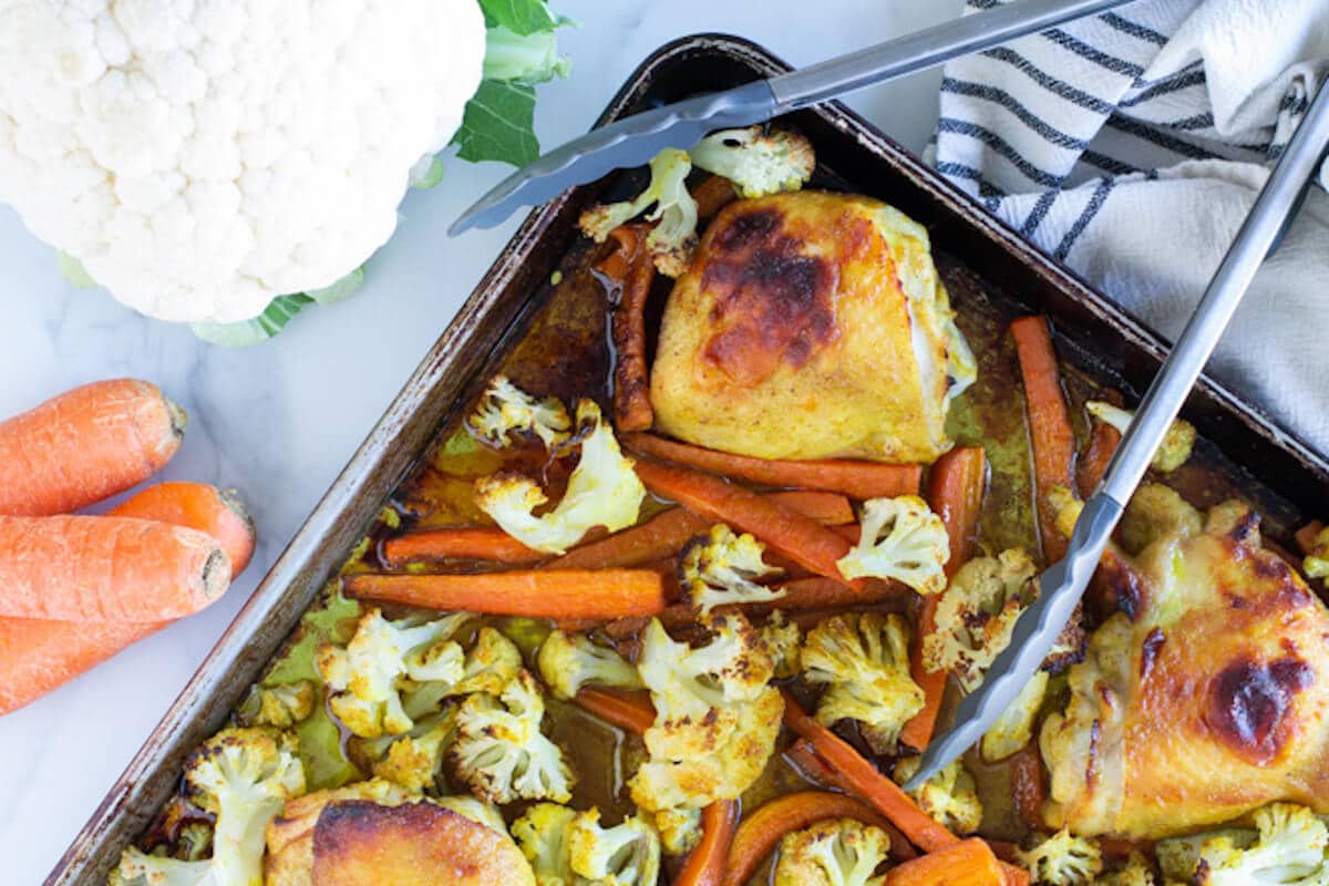Curry Sheet Pan Chicken Thighs and Veggies - Meal Prep Chicken Recipe!