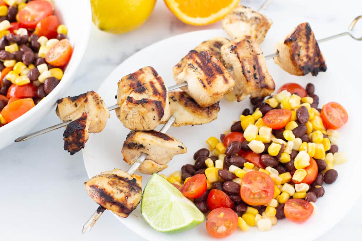 Grilled Mojo Chicken Recipe w/ Black Bean, Corn & Tomato Salad - PrepDish.com