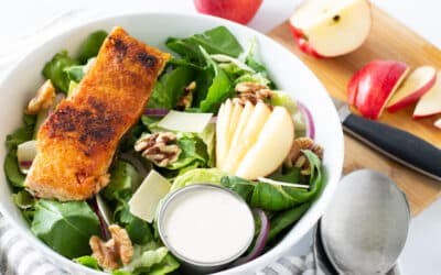 Healthy Caesar Salad Recipe with Seared Salmon