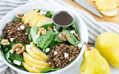 Winter Pear Salad with Walnuts, Goat Cheese and Lentils