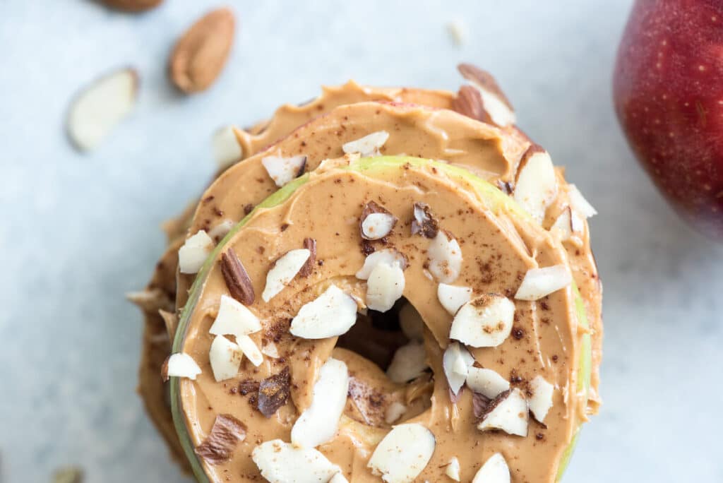 Apples with Peanut Butter protein snack