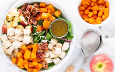 The BEST Fall Salad Recipe w/ Chicken, Butternut Squash, Bacon & Apples