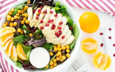 The Best Winter Salad Recipe w/ Chicken, Pomegranate & Creamy Lemon Dressing