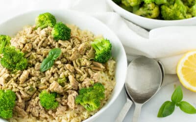 Lemon Basil Chicken and Brown Rice Bowl