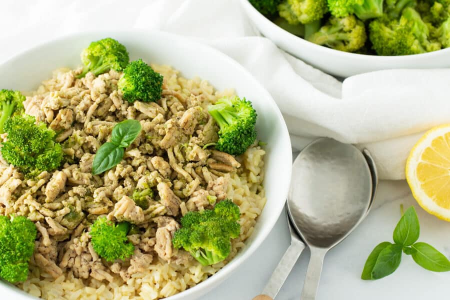 Lemon Basil Chicken and Brown Rice Bowl - PrepDish.com
